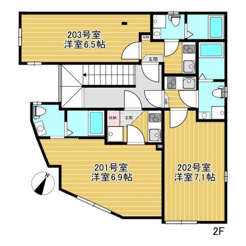 GRANT北日暮里(1K/2階)の間取り写真