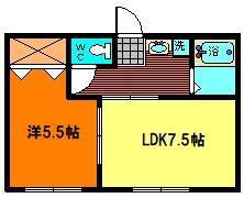 ＪＲ奥羽本線 秋田駅 徒歩9分 2階建 築6年(1LDK/1階)の間取り写真