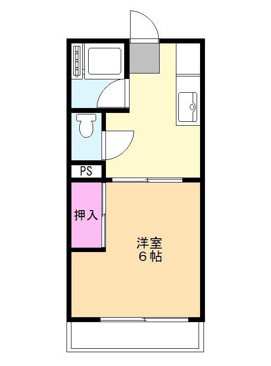 フラワーハイツ(1K/3階)の間取り写真