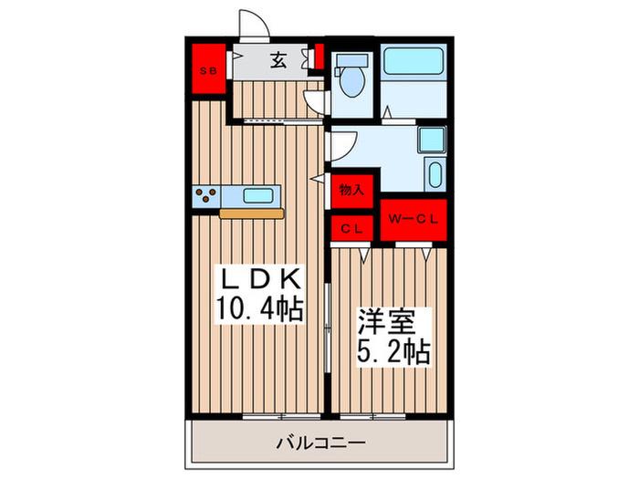 サンハイム(1LDK/3階)の間取り写真