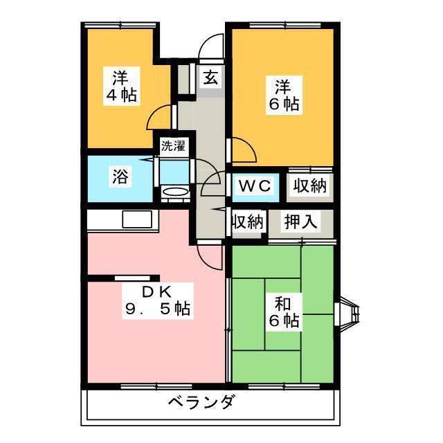 コートパストラル(3DK/4階)の間取り写真