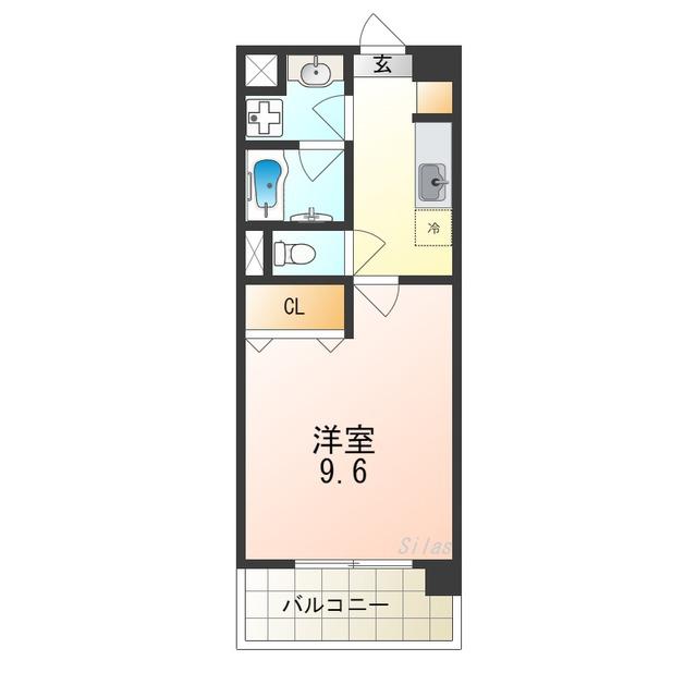 フランディル りんくう(1K/4階)の間取り写真