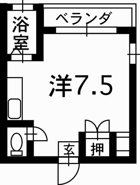 フローラル新屋敷(ワンルーム/8階)の間取り写真
