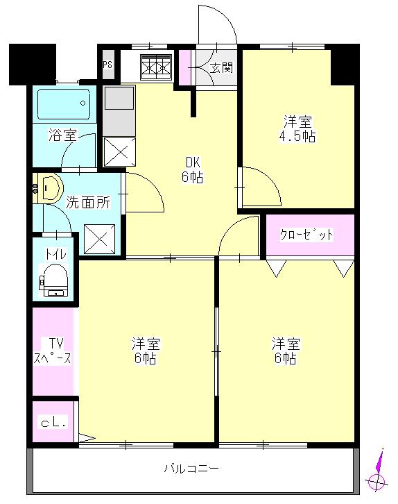 安藤マンション(3K/5階)の間取り写真
