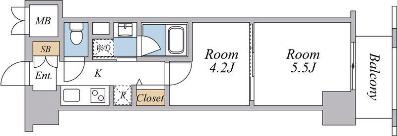 ジョイシティ蔵前(2K/9階)の間取り写真