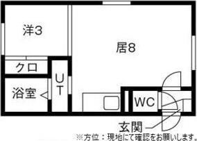 フォレスト発寒南(1DK/2階)の間取り写真