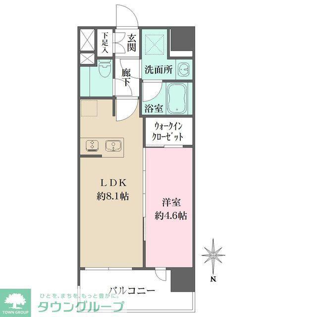 シーズンフラッツ杉並井草(1LDK/4階)の間取り写真