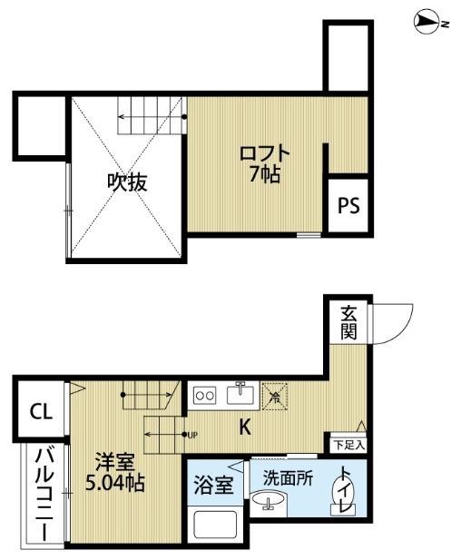 SOLEIL井尻 ソレイユ(1K/1階)の間取り写真