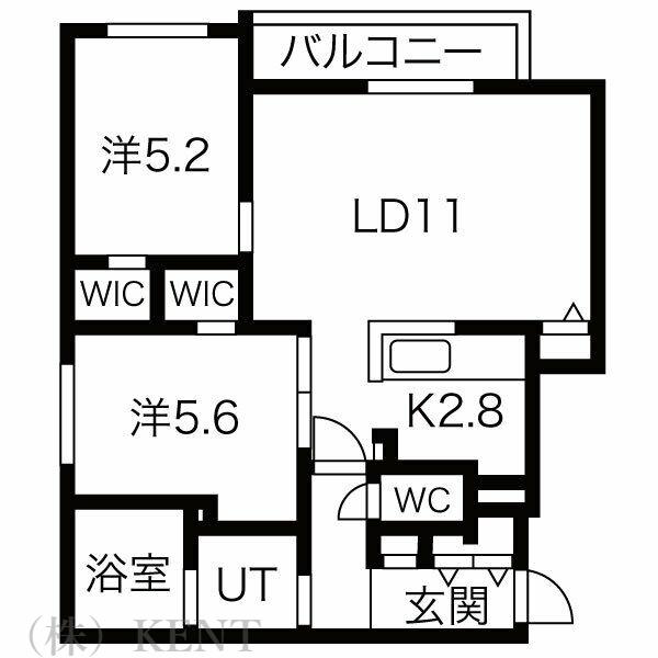 ELISE-L(2LDK/2階)の間取り写真