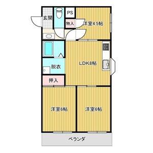 マンションメトロ(3LDK/2階)の間取り写真