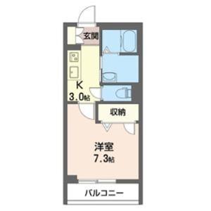 シリウスII(1K/3階)の間取り写真