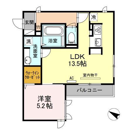 D-ROOM.CII(1LDK/2階)の間取り写真