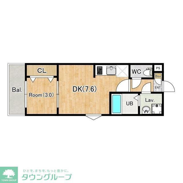 ジーメゾン大宮今羽町(1DK/3階)の間取り写真