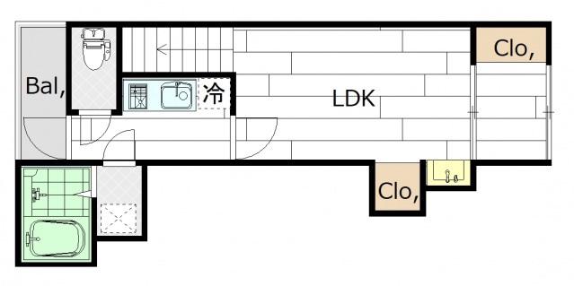 M TERRACE藤垂園 弐番館(1LDK/2階)の間取り写真