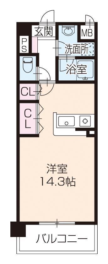 OA FLAT西延末(ワンルーム/2階)の間取り写真