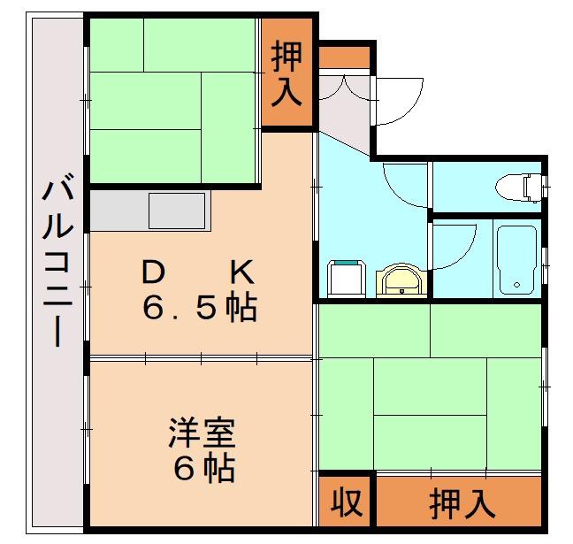 メモリープラザ中間I(3DK/3階)の間取り写真