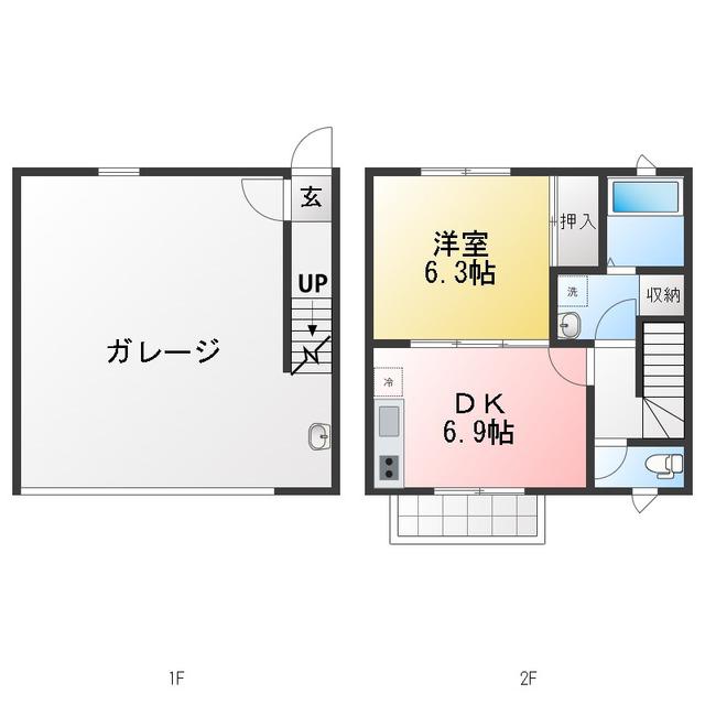 アトリエパライソ(1DK/2階)の間取り写真