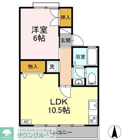 セジュールQ(1LDK/2階)の間取り写真