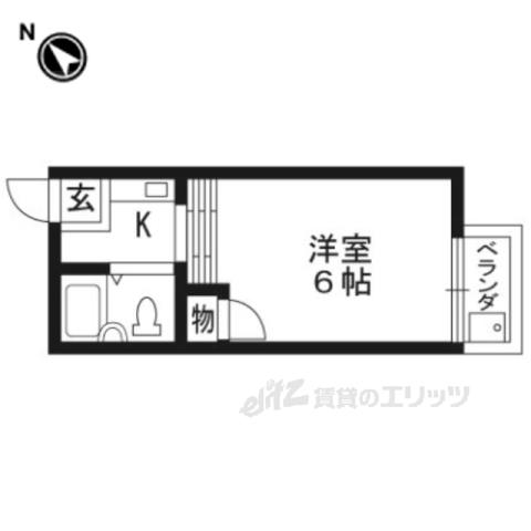 花園橋ハイツ(1K/1階)の間取り写真