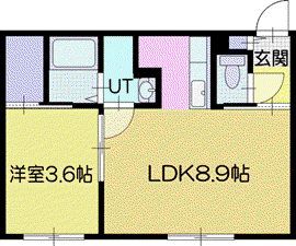 福住町3丁目MS(1LDK/1階)の間取り写真