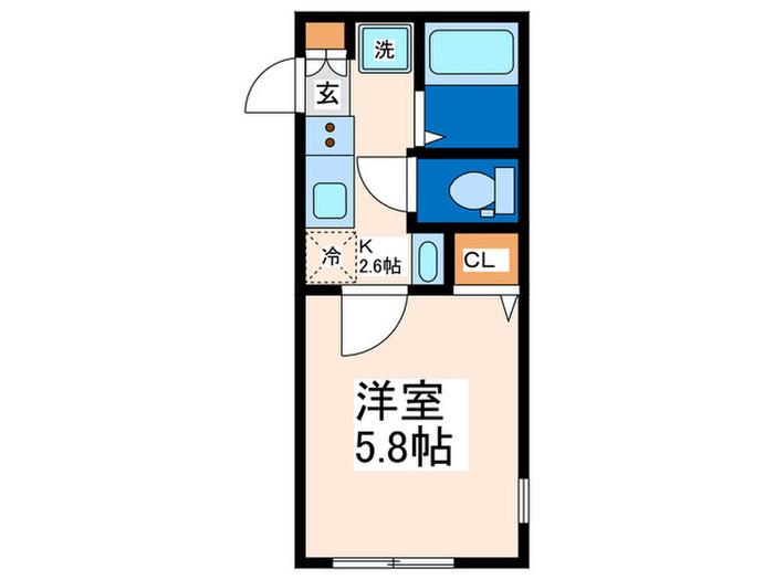 多摩美2丁目計画(1K/1階)の間取り写真