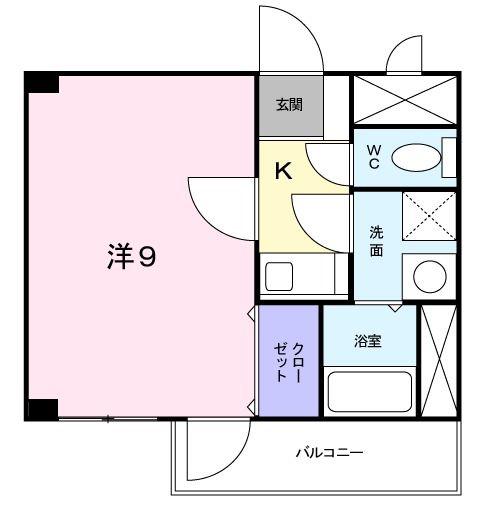 クレールS(1K/3階)の間取り写真