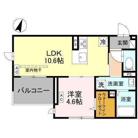 さいたま市緑区浦和美園PJ(1LDK/2階)の間取り写真