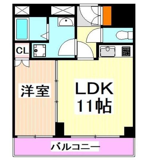 霞町・五番館(1LDK/2階)の間取り写真