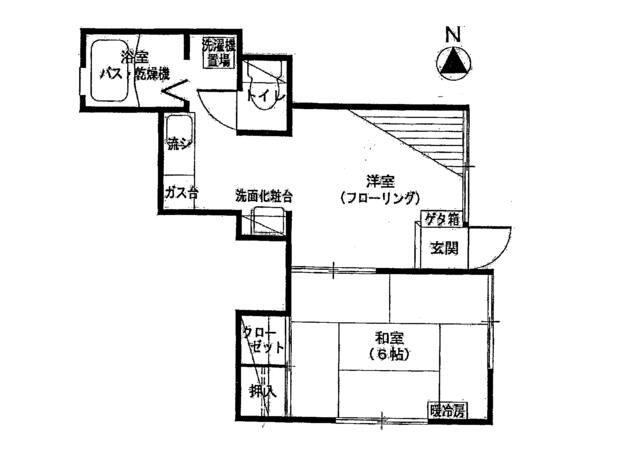 秀和ハイムII(1DK/1階)の間取り写真