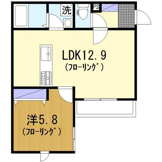 アストライア大和(1LDK/2階)の間取り写真