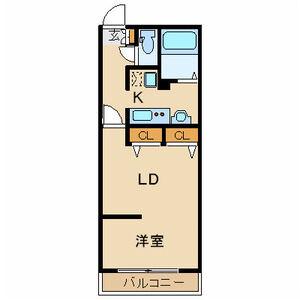 ZESTY医大前(1DK/4階)の間取り写真