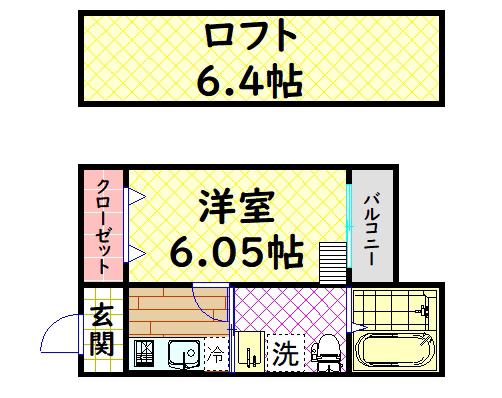 LAPLACEラプラス(1K/2階)の間取り写真