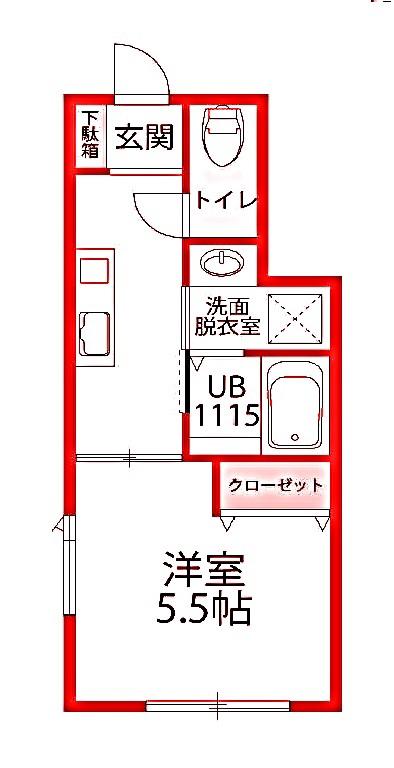 横浜市戸塚区上倉田町戸建(1K/1階)の間取り写真