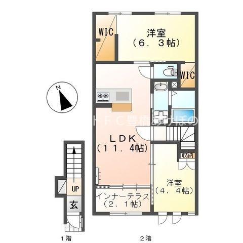 エスベランサV(2LDK/2階)の間取り写真
