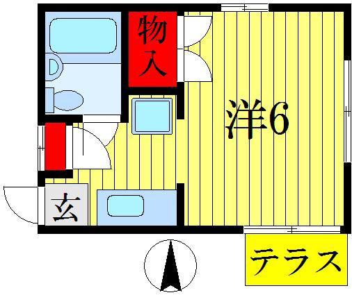 みみずくハウス(ワンルーム/1階)の間取り写真