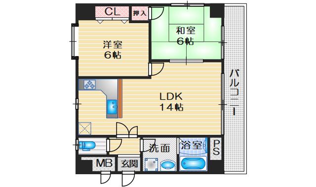ソレイユ南町(2LDK/3階)の間取り写真