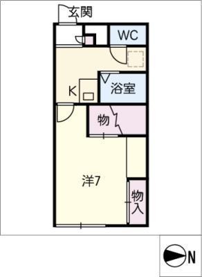 モンレーヴ常滑(1K/2階)の間取り写真