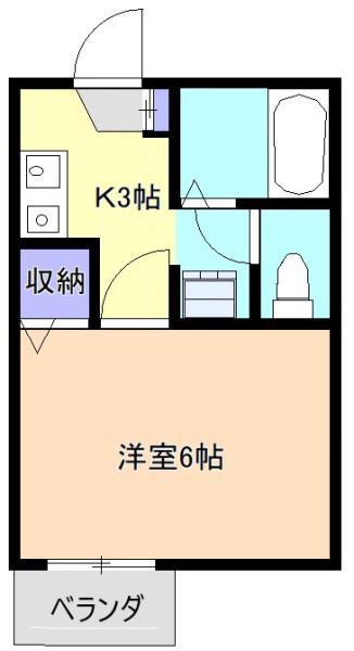 イーリス緑町(1K/2階)の間取り写真
