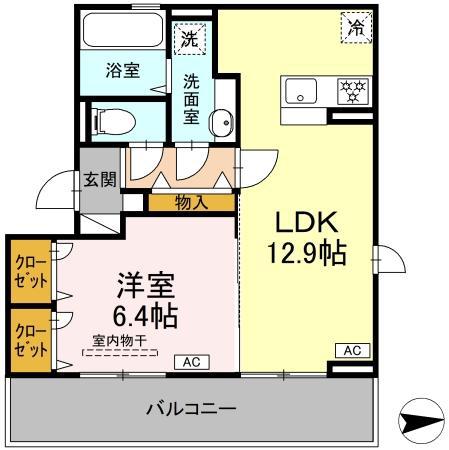 ヴェルドミール蓮台寺(1LDK/3階)の間取り写真