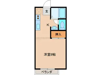 リバーサイドつくば(1K/2階)の間取り写真