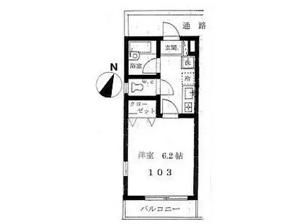 ファーストハイツ(1K/1階)の間取り写真