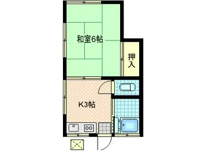 新吉田 光鱗荘(1K/2階)の間取り写真