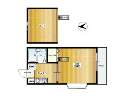 ルミナス(1K/2階)の間取り写真