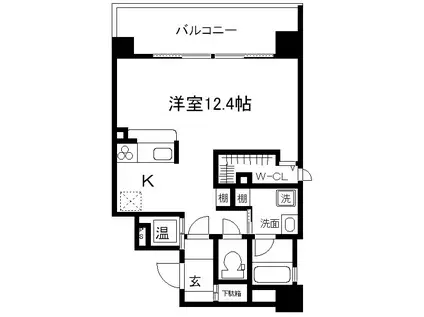 IL ROSSO堀川六角(1K/11階)の間取り写真