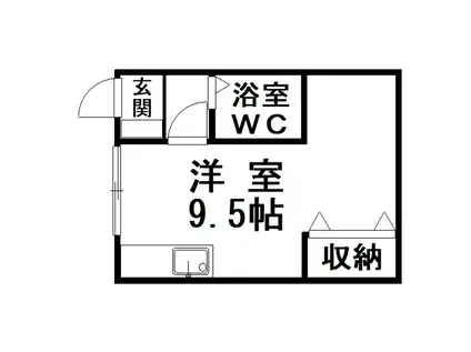 ロジェ浪花(ワンルーム/2階)の間取り写真