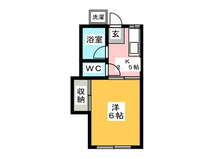 コーポつゆき(1K/1階)の間取り写真