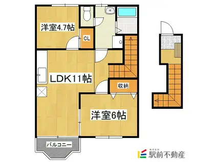 サンライズ21(2LDK/2階)の間取り写真