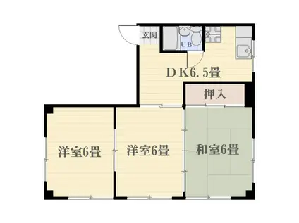 ヨシミツビル(3DK/3階)の間取り写真