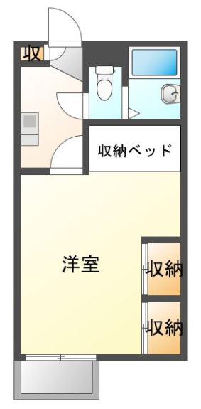 セントポーリア大窪(1K/1階)の間取り写真