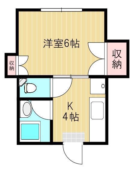 カーサ大学町(1K/2階)の間取り写真